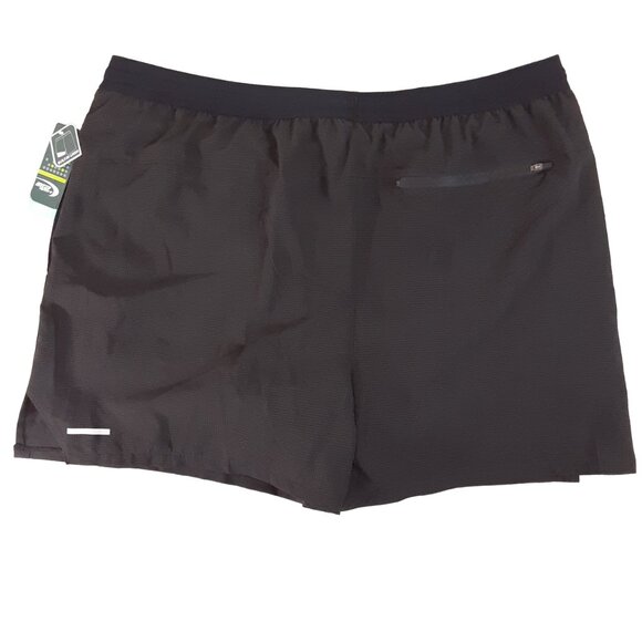 NWT MTA Sports Shorts Mens 2XL Black Running Elastic Waist Stretch Liner - Picture 2 of 5